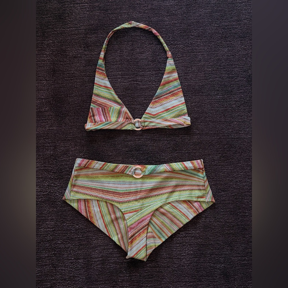 Frankie’s Bikinis Eden Halter Bikini - Disco Yellow